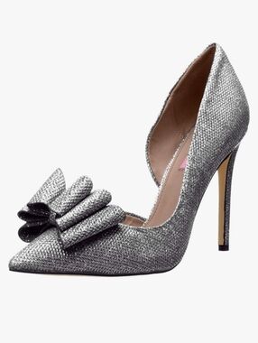 Betsey Johnson Women's Prince D'orsay Pump 8.5 Pewter Silver